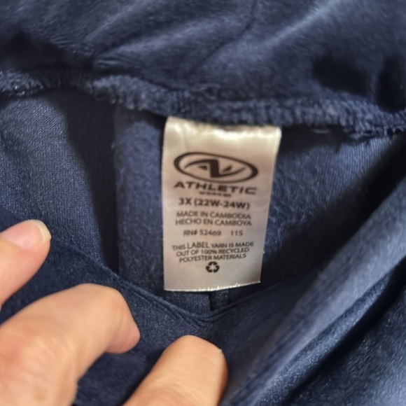 Athletic Works Women’s 3X 22W-24W Navy Blue Full Zip Velour Tracksuit Set Soft - Picture 12 of 16